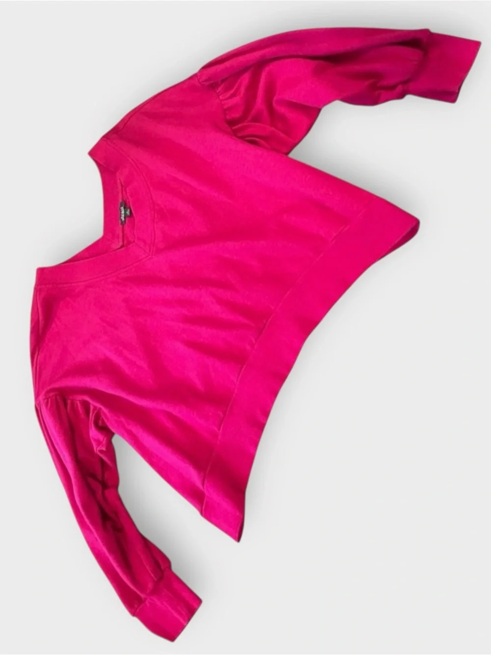 Wild Fable Hot Pink Cropped Sweatshirt Size 2X Plus Size Off the Shoulder crop - Picture 3 of 13